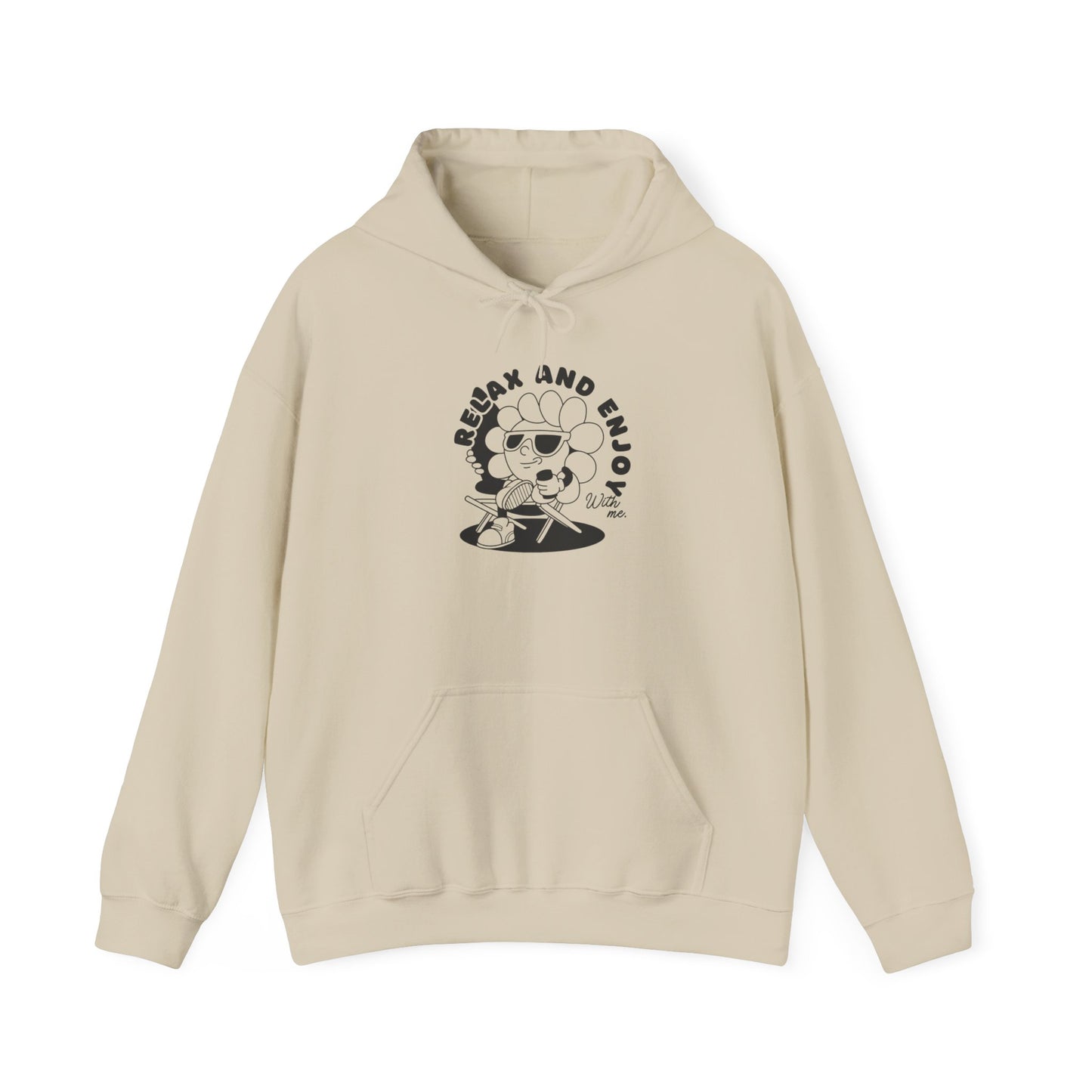 Relax and Enjoy Hoodie | Cozy Unisex Sweatshirt for Everyday Comfort, Gift for Friends, Casual Style, Relaxation Outfit, Cozy Lounge Wear
