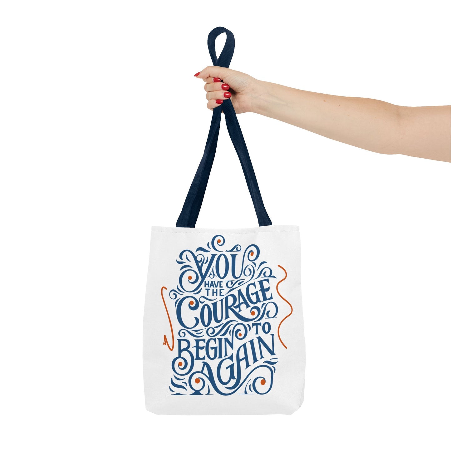 Courage Quote Tote Bag, Inspirational Gift for Women, Motivational Tote, Eco-Friendly Bag, Back to School, Everyday Use