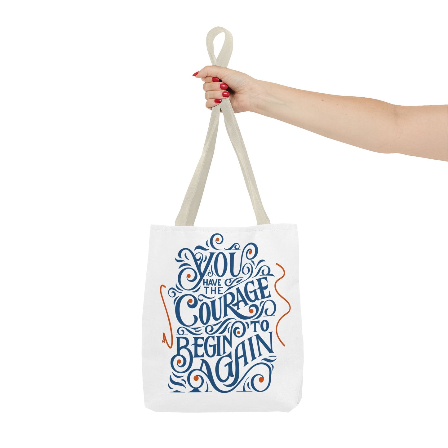 Courage Quote Tote Bag, Inspirational Gift for Women, Motivational Tote, Eco-Friendly Bag, Back to School, Everyday Use