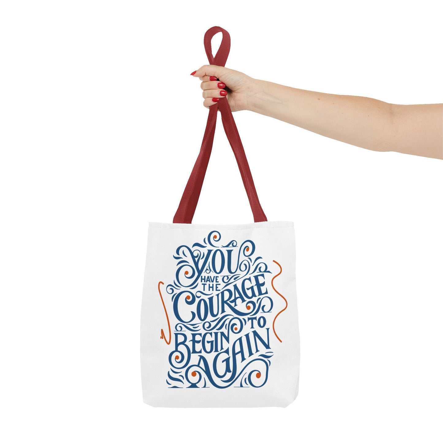 Courage Quote Tote Bag, Inspirational Gift for Women, Motivational Tote, Eco-Friendly Bag, Back to School, Everyday Use