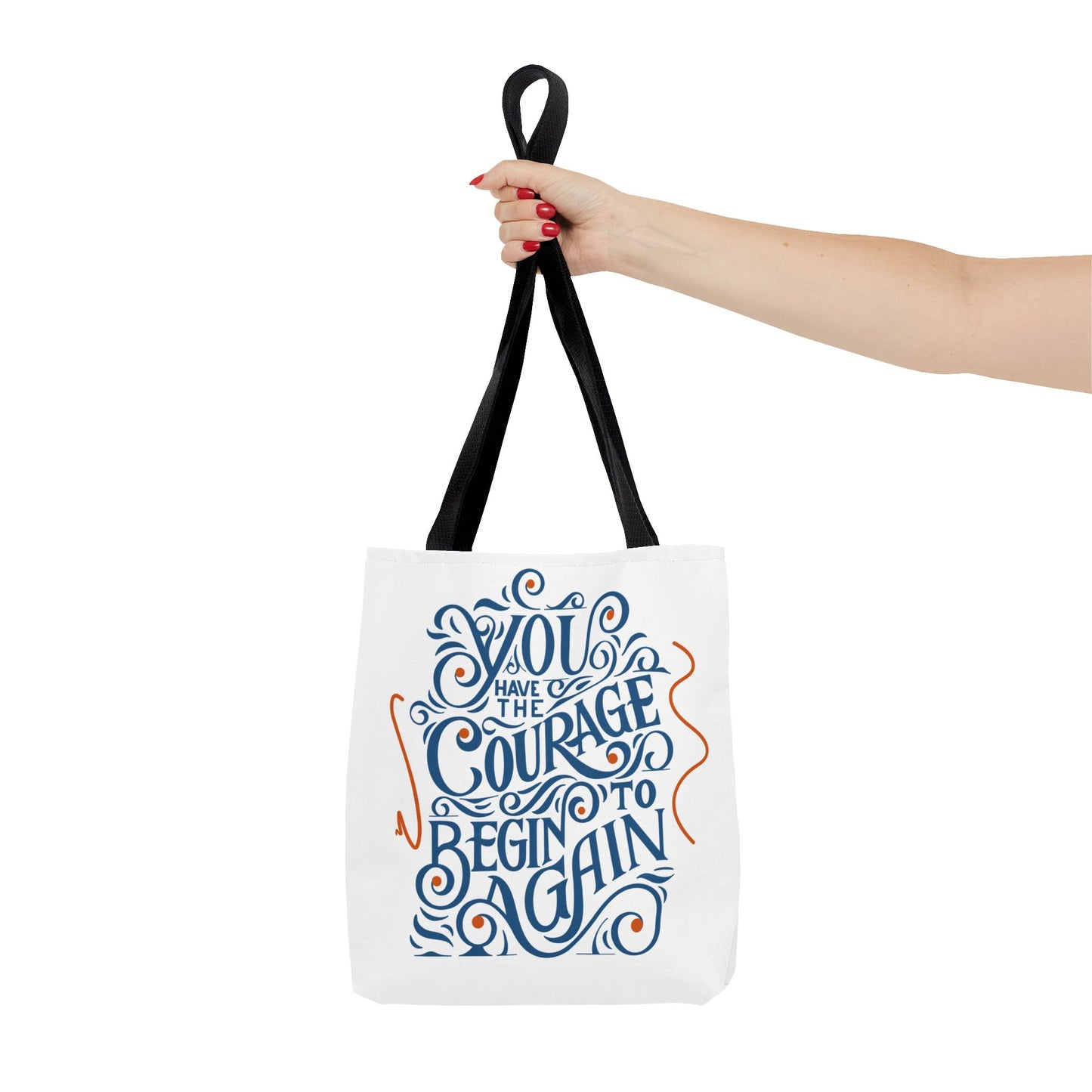 Courage Quote Tote Bag, Inspirational Gift for Women, Motivational Tote, Eco-Friendly Bag, Back to School, Everyday Use