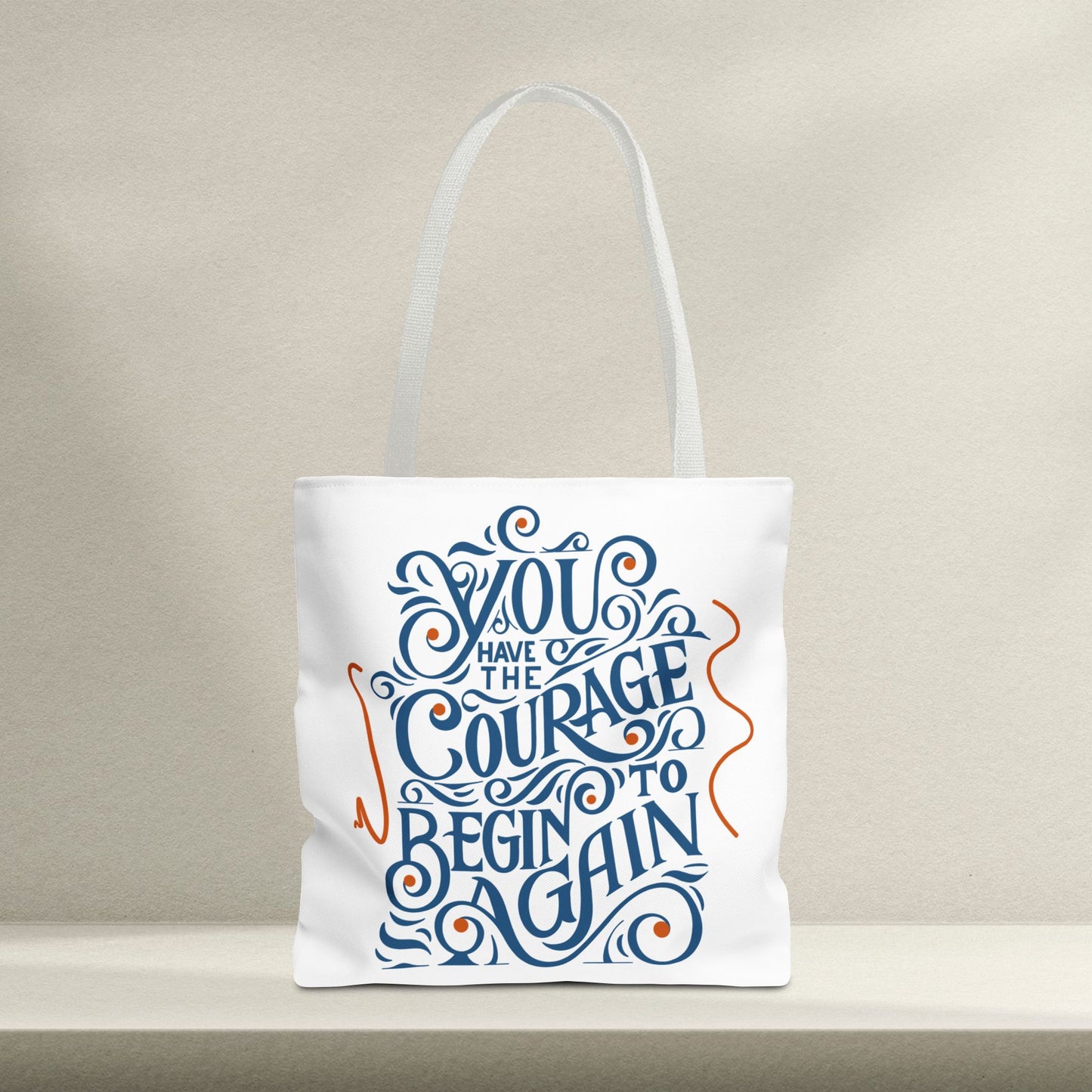 Courage Quote Tote Bag, Inspirational Gift for Women, Motivational Tote, Eco-Friendly Bag, Back to School, Everyday Use