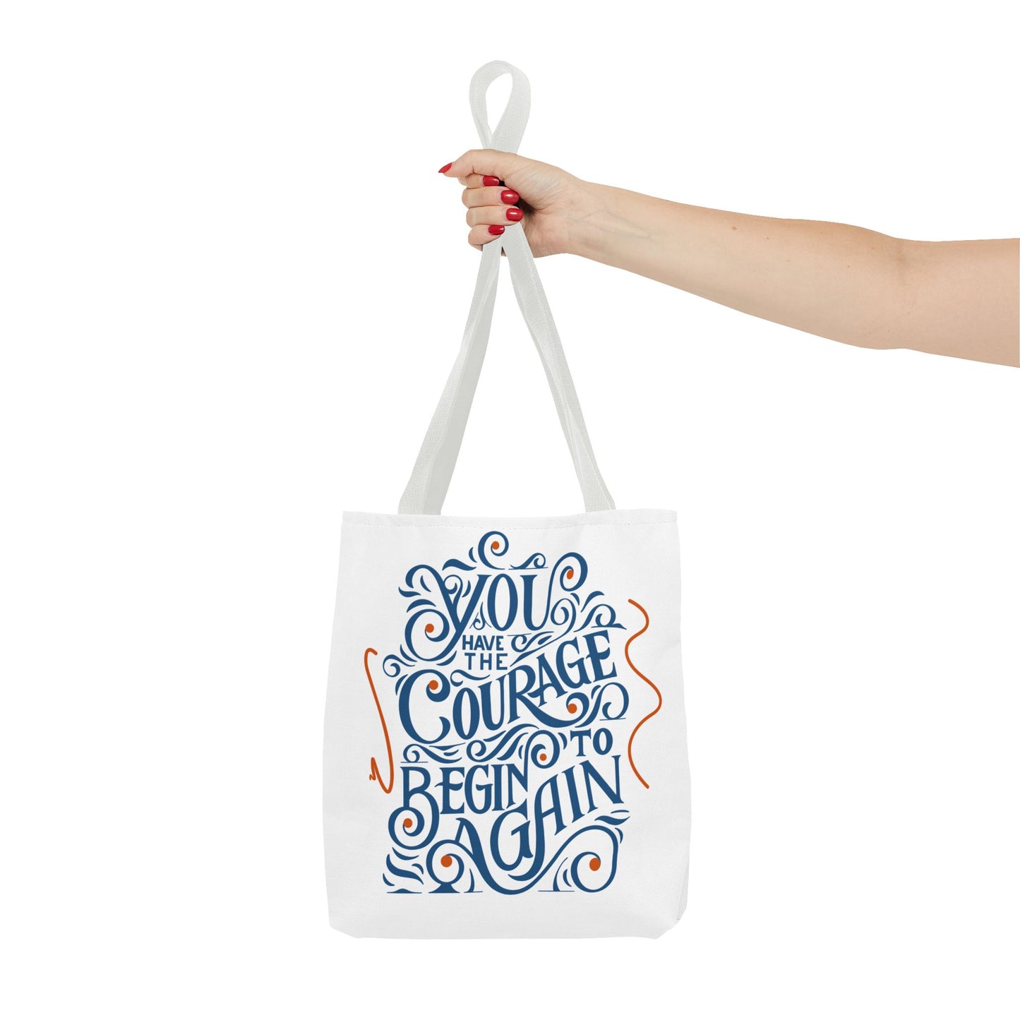 Courage Quote Tote Bag, Inspirational Gift for Women, Motivational Tote, Eco-Friendly Bag, Back to School, Everyday Use