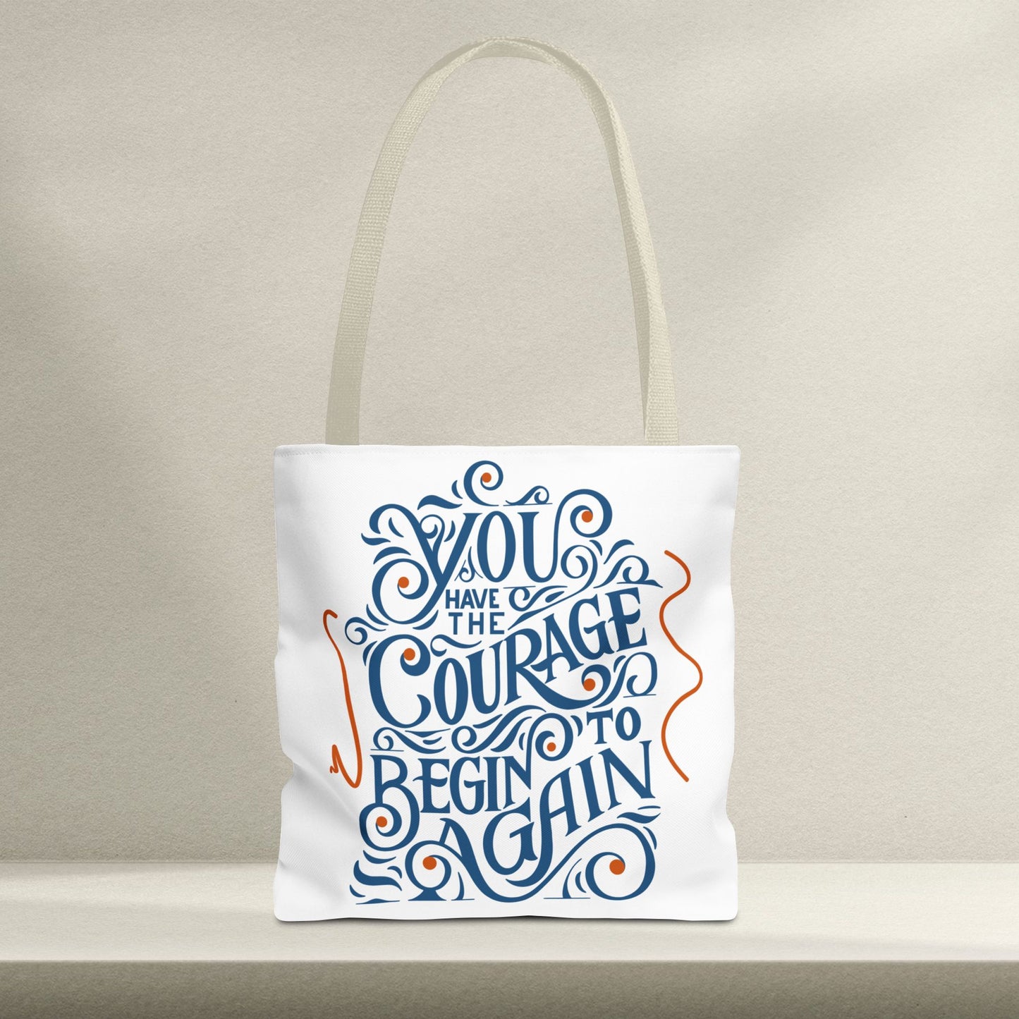 Courage Quote Tote Bag, Inspirational Gift for Women, Motivational Tote, Eco-Friendly Bag, Back to School, Everyday Use