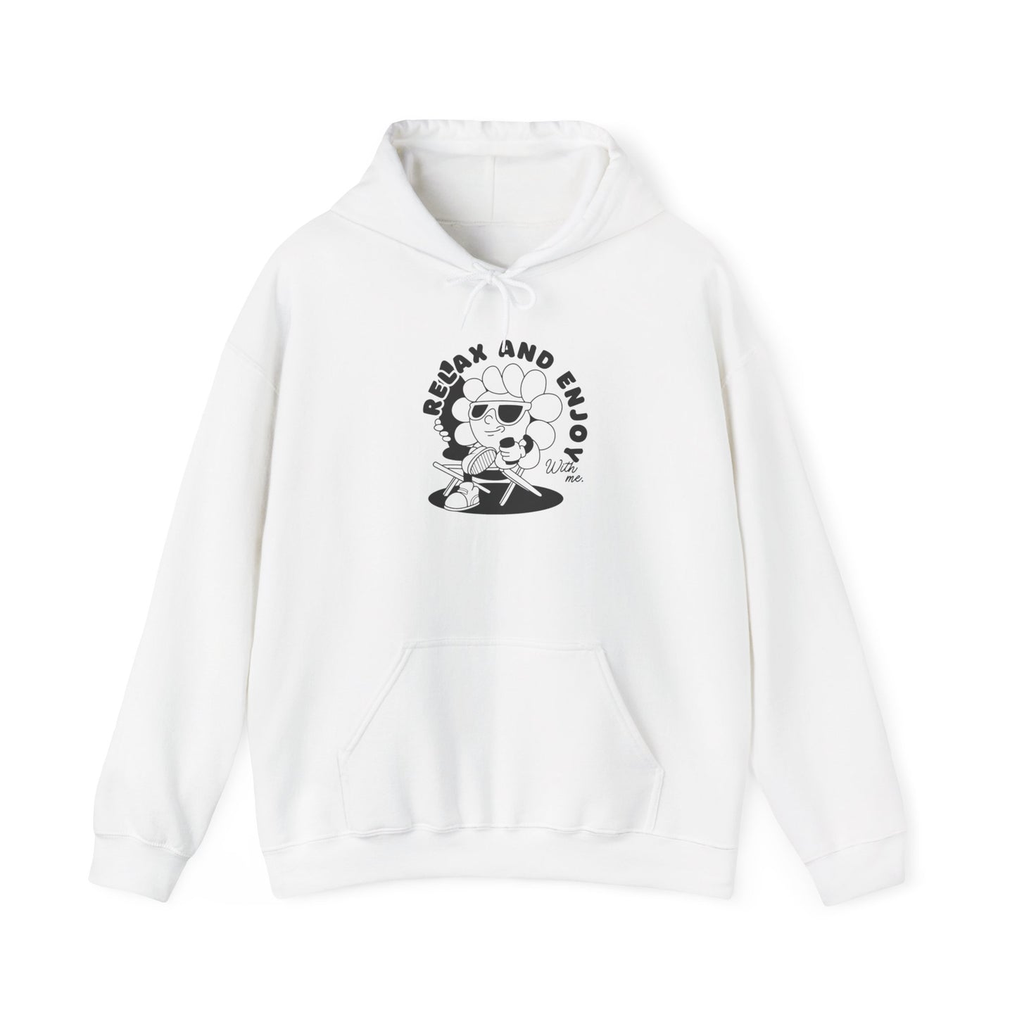 Relax and Enjoy Hoodie | Cozy Unisex Sweatshirt for Everyday Comfort, Gift for Friends, Casual Style, Relaxation Outfit, Cozy Lounge Wear